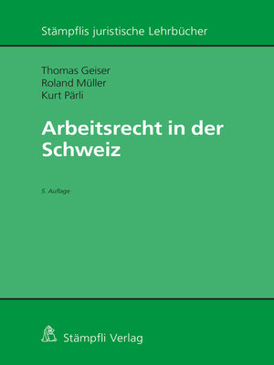 cover image of Arbeitsrecht in der Schweiz